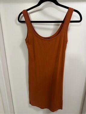 SAMSOE Scoop Neck Dress in Burnt Orange